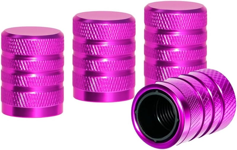 SYSDTTD 4-Piece Anodized Aluminum-Plastic Composite Tire Valve Stem Caps with Integrated Plastic Sleeve,Corrosion-Resistant and Universal Fit,Suitable for Cars, Trucks, and Motorcycles (Pink) - Image 1